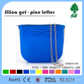 Colorful Silicone Lady Shoulder Bag With Long Strip